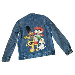 Nickelodeon x Members Only Rugrats Denim Jacket Mens‎ Sz Large Chuckie Tommy